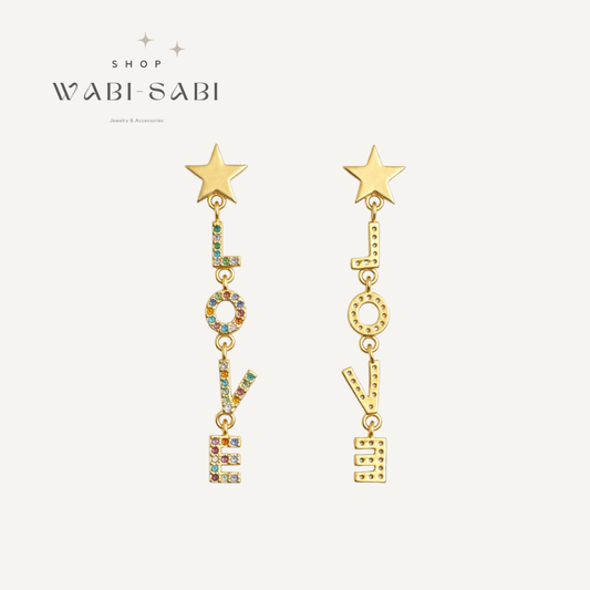 Rainbow LOVE Earrings