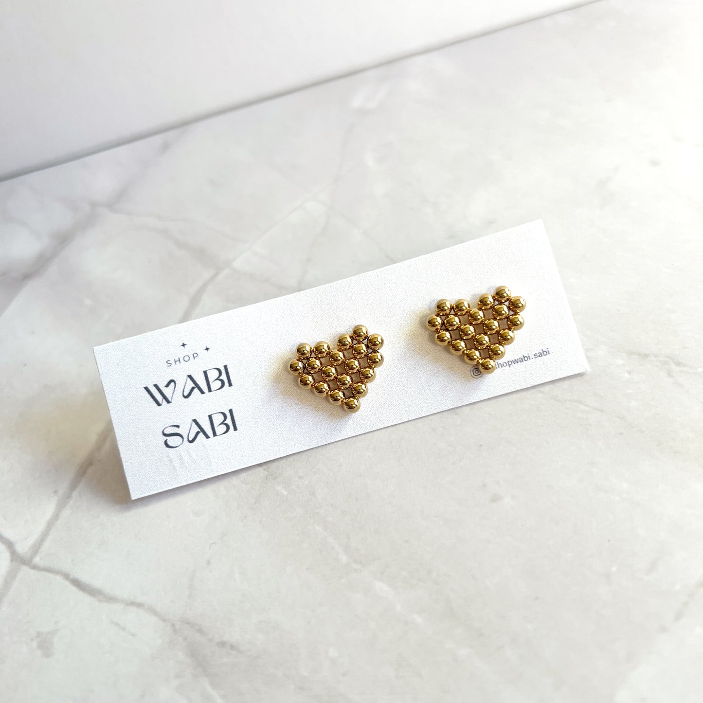 Beaded Heart Studs